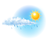 Wechselnd bewölkt,
leichter Regen