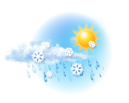 Wechselnd bewölkt,
Schneeregen