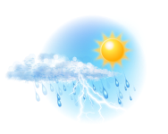 Wechselnd bewölkt,
Regen, Gewitterwahrscheinlichkeit