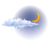 Wechselnd bewölkt,
leichter Regen