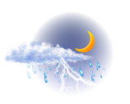 Wechselnd bewölkt,
Regen, Gewitterwahrscheinlichkeit