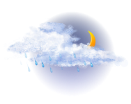 Meist bewölkt,
leichter Regen
