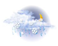 Meist bewölkt,
Schneeregen